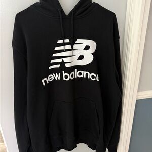 New Balance Black and White Logo Hoodie